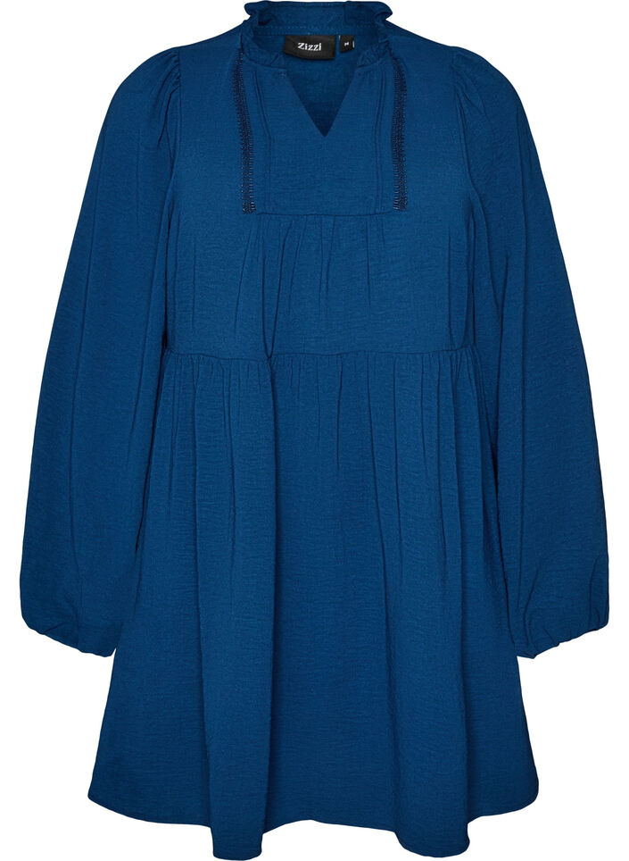 A-Linien-Kleid mit Empire-Linie, Blau, Packshot image number 0