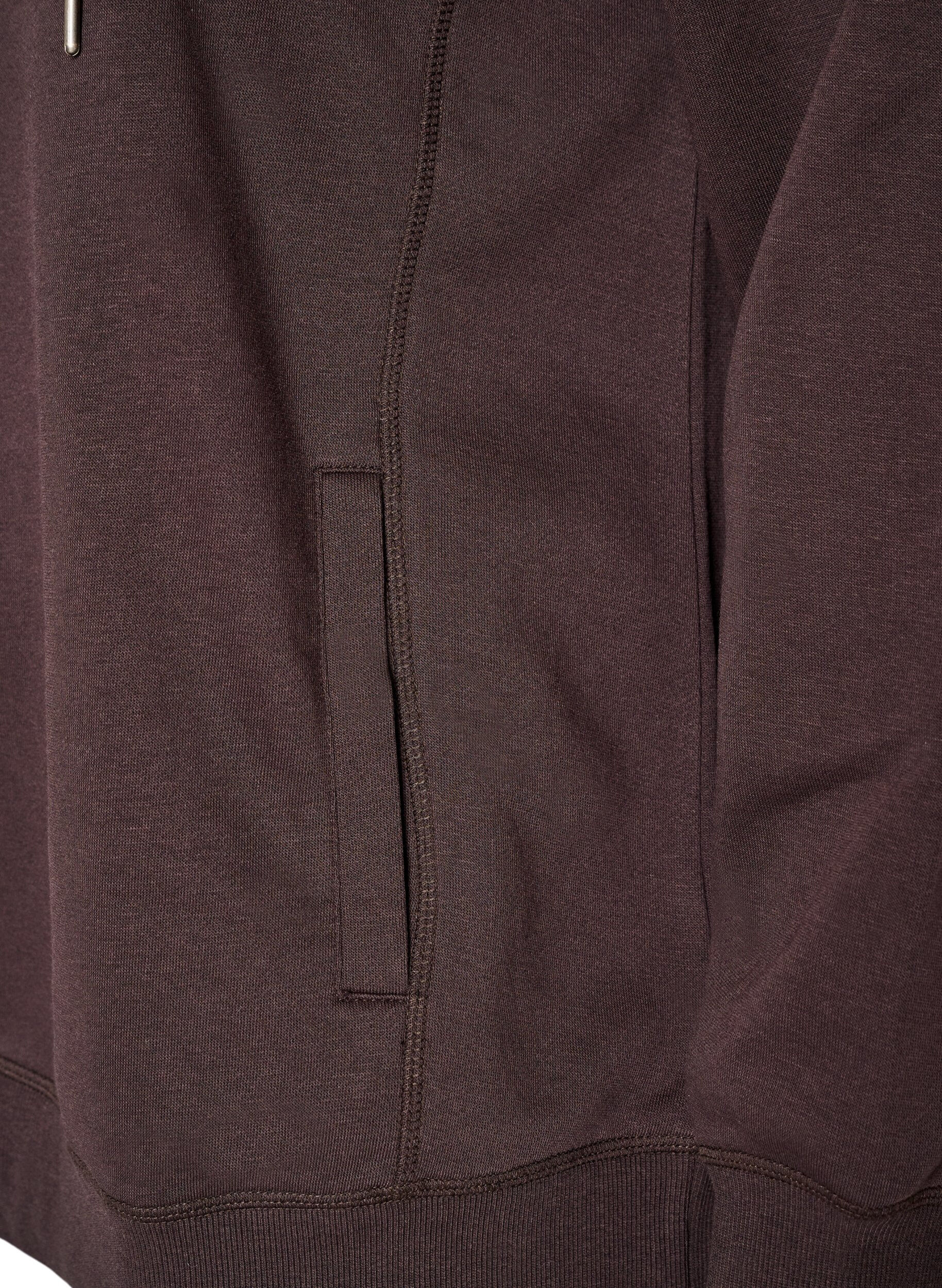 ZizziSweatshirt mit Stehkragen und Taschen, Braun, Packshot image number 3