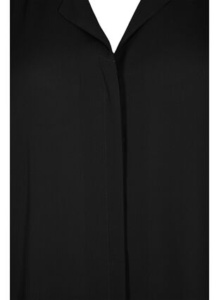 Einfarbiges Hemd mit V-Ausschnitt, Black, Packshot image number 2