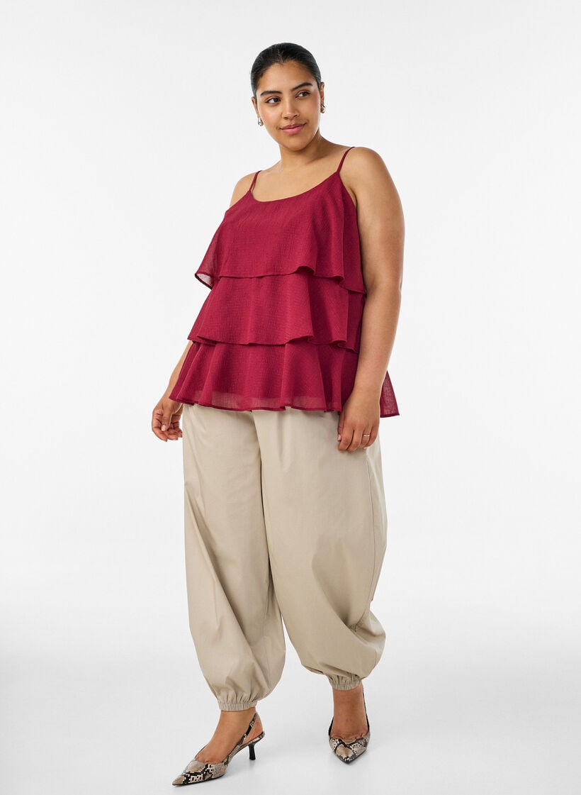 Ballonhose mit Taschen und elastischem Bund, , Model image number 0