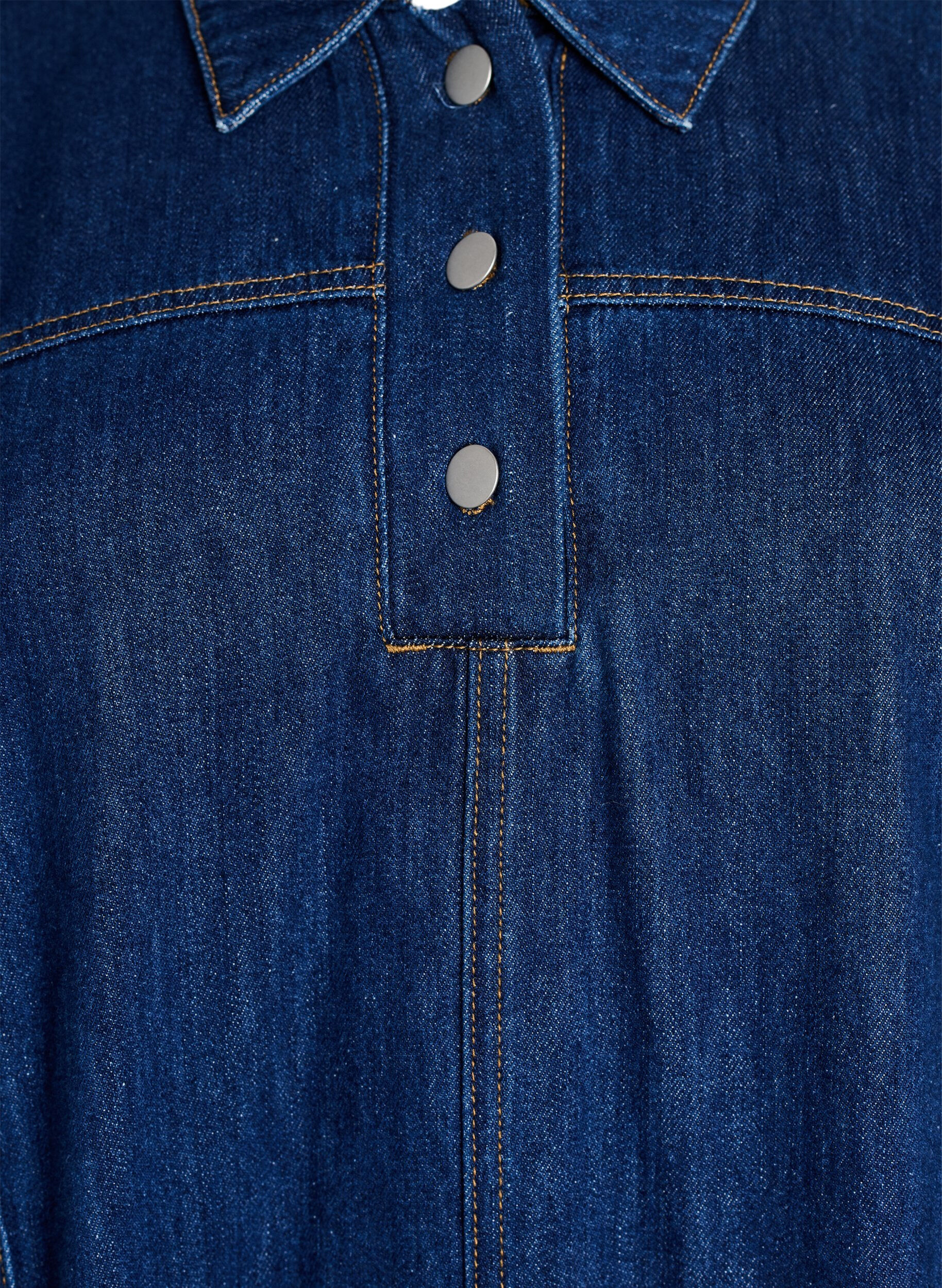 ZizziKurzes Jeanskleid mit Kragen und Knopfleiste, Blau, Packshot image number 2