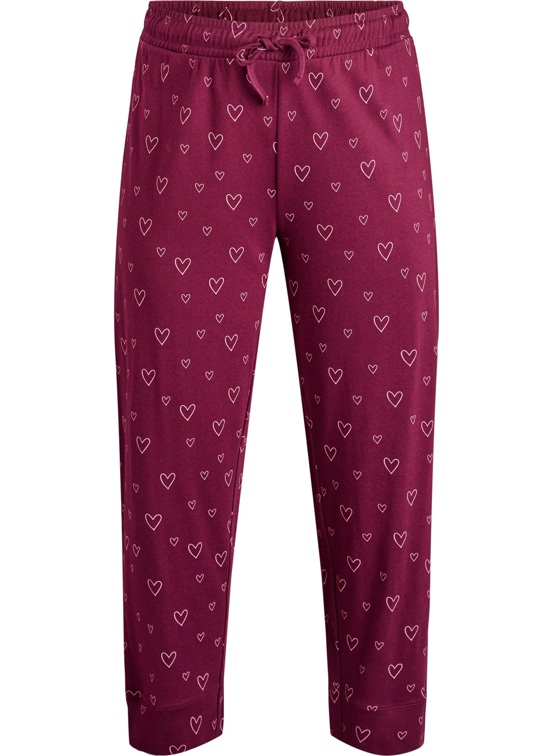 ZizziBaumwoll-Pyjamahose mit hohem Bund, Rot, Packshot image number 0