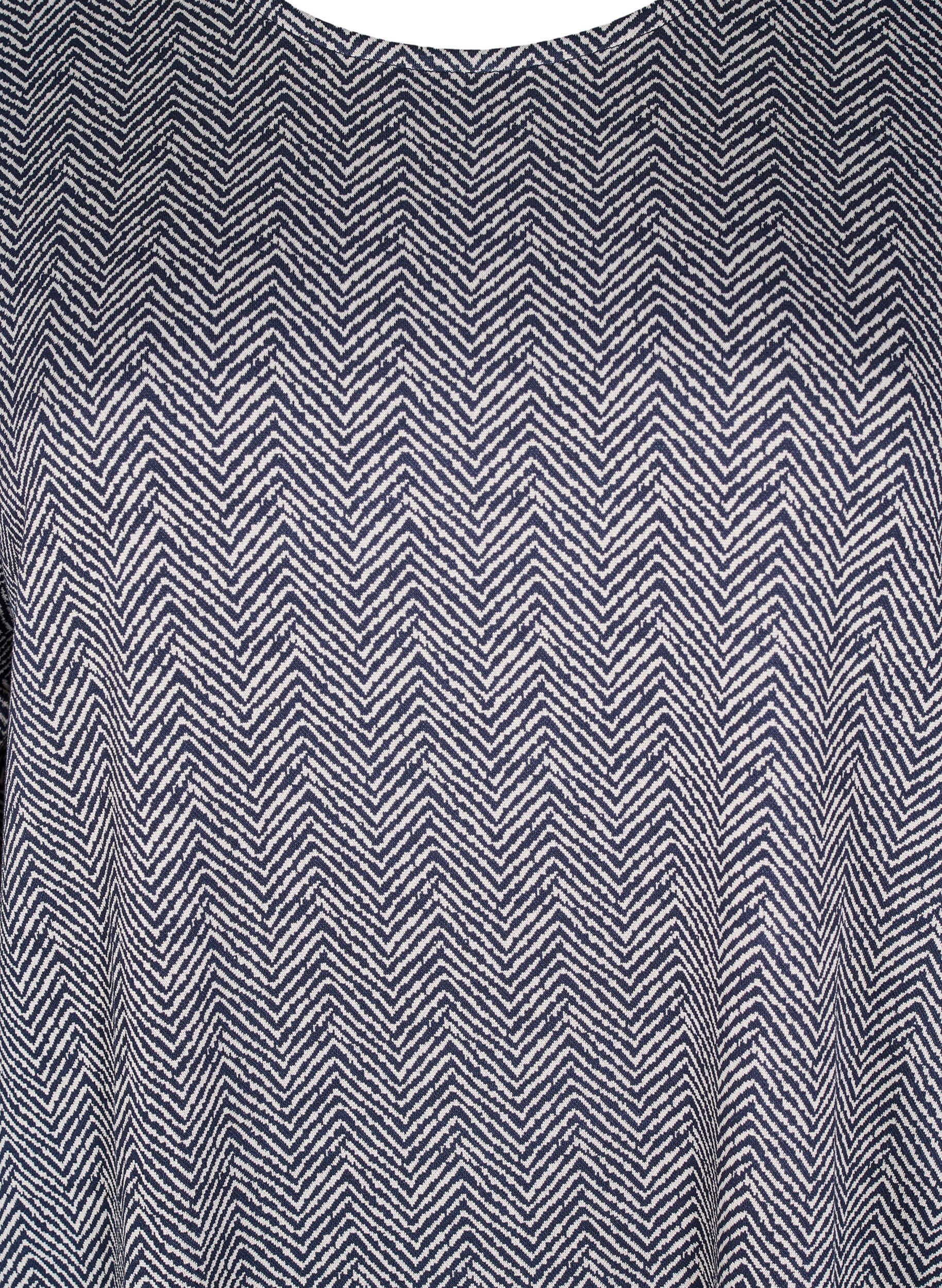 ZizziGemustertes Kleid mit 3/4-&Auml;rmeln, Blau, Packshot image number 2