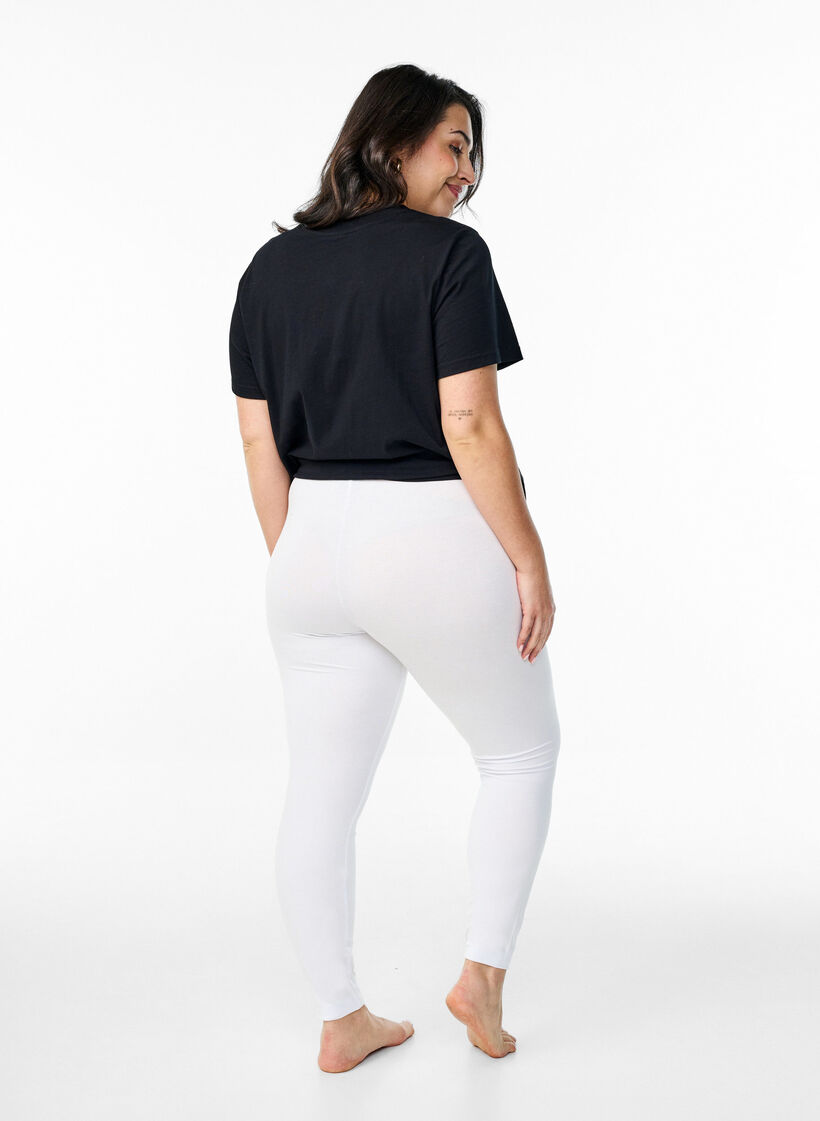 Basic Leggings aus Viskose, Wei&szlig;, Model image number 2