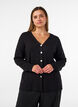 Cardigan aus Feinstrick mit dekorativen Kn&ouml;pfen, Schwarz, Model image number 0