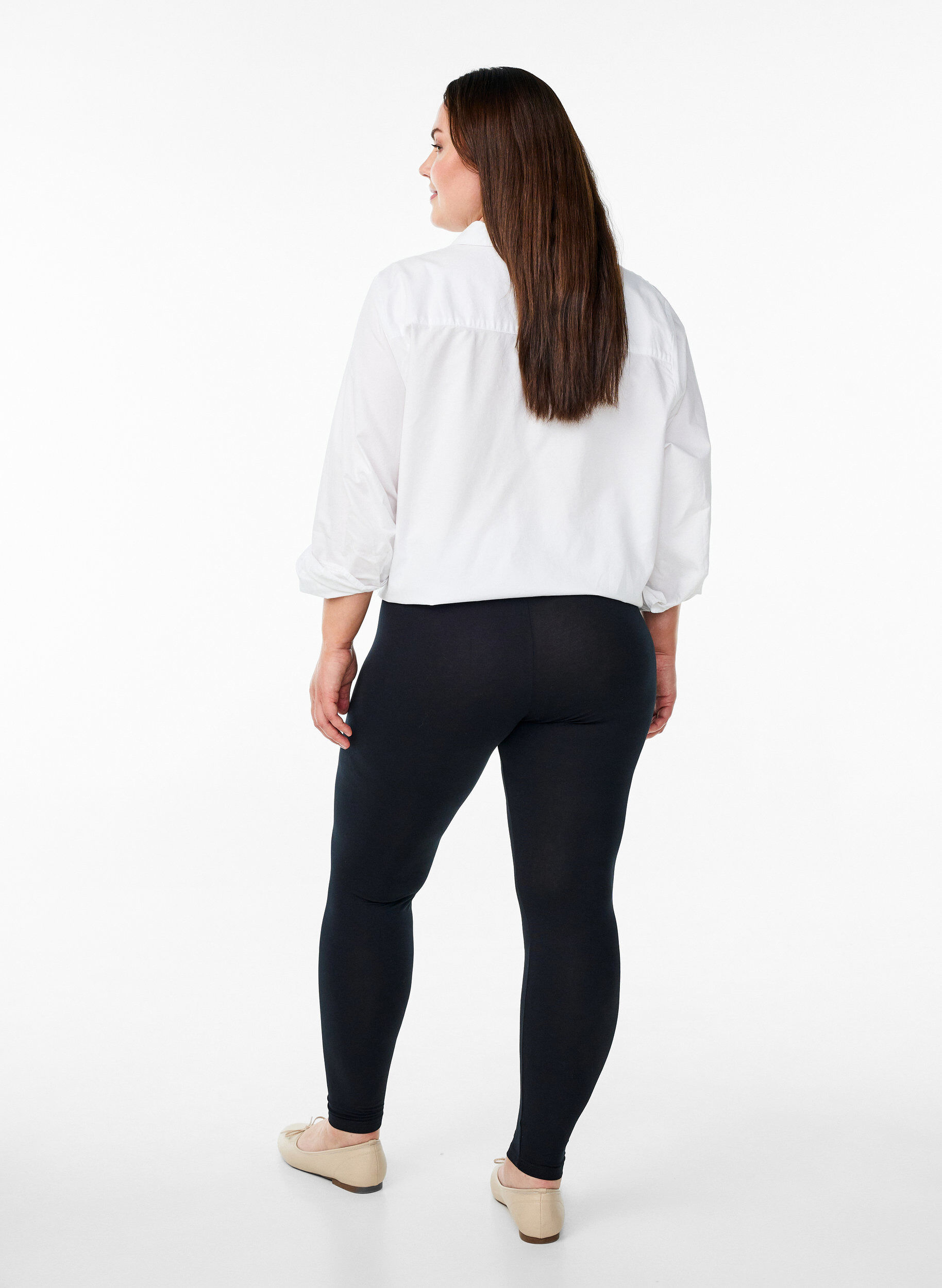 ZizziBasic Leggings aus Viskose, Schwarz, Model image number 2