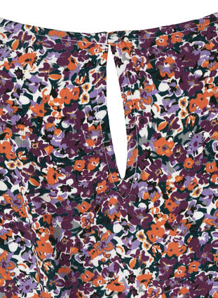 Viskosebluse mit Smock und Blumenprint, Purple FLower AOP, Packshot image number 3