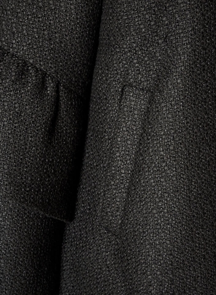 Boucl&eacute;-Jacke mit R&uuml;schendetails, Schwarz, Packshot image number 3