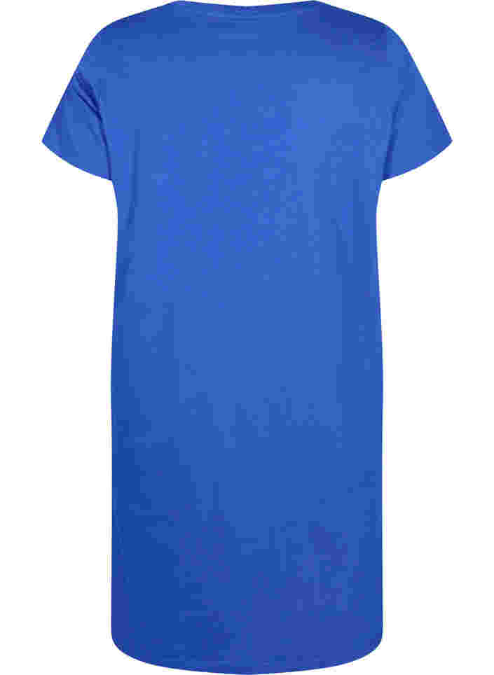 Nachthemd aus Baumwolle mit kurzen Ärmeln, Dazzling Blue GOOD, Packshot image number 1
