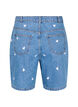 Denim-Shorts mit hoher Taille und mit Herzen bestickt, Blau, Packshot image number 1