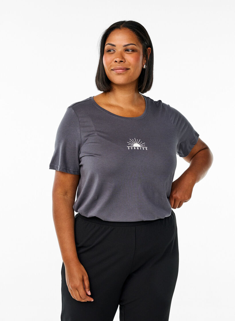 FLASH - T-Shirt mit Print, Grau, Model image number 0