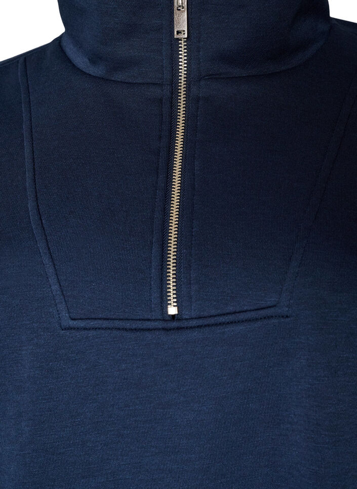 Sweatshirt mit hohem Kragen und Rei&szlig;verschluss, Blau, Packshot image number 2