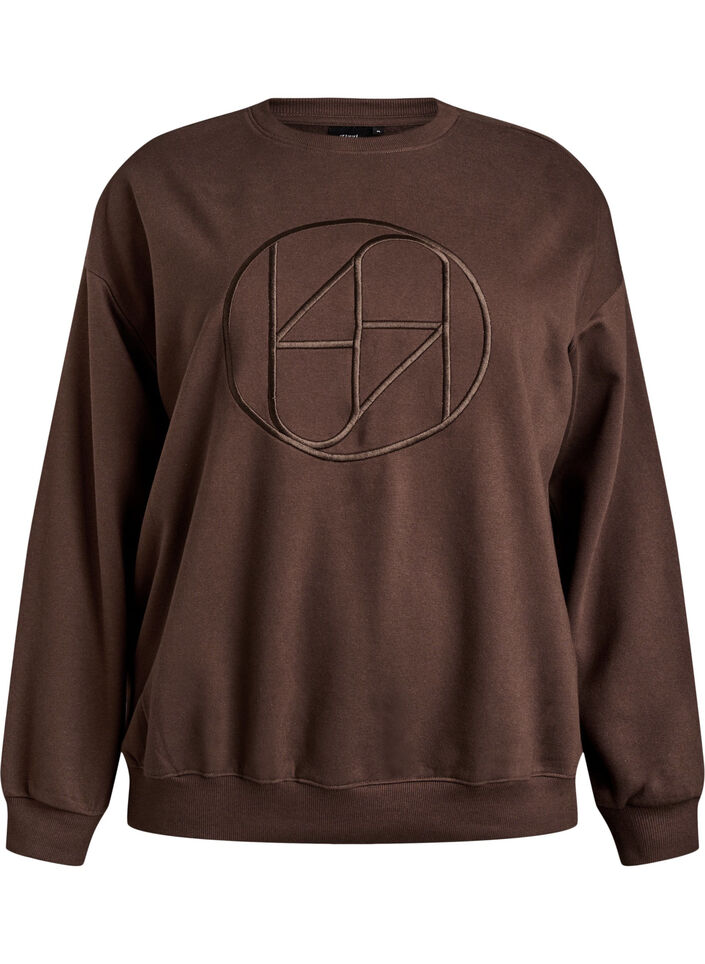 Sweatshirt mit Motiv, Braun, Packshot image number 0
