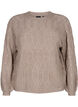 Gestrickter Pullover mit Muster und Perlen, Desert Taupe Mel., Packshot image number 0