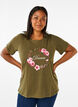 FLASH - T-Shirt mit Motiv, Olive Night Flower, Model image number 0