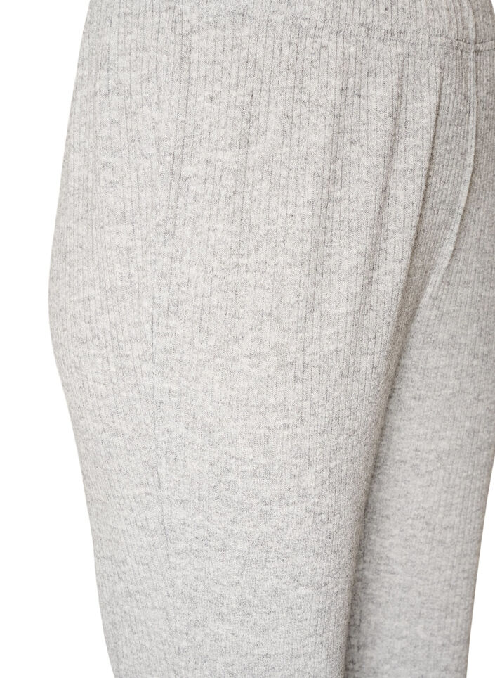 Hose aus Jersey mit Rippstruktur und ausgestelltem Bein, Grau, Packshot image number 2