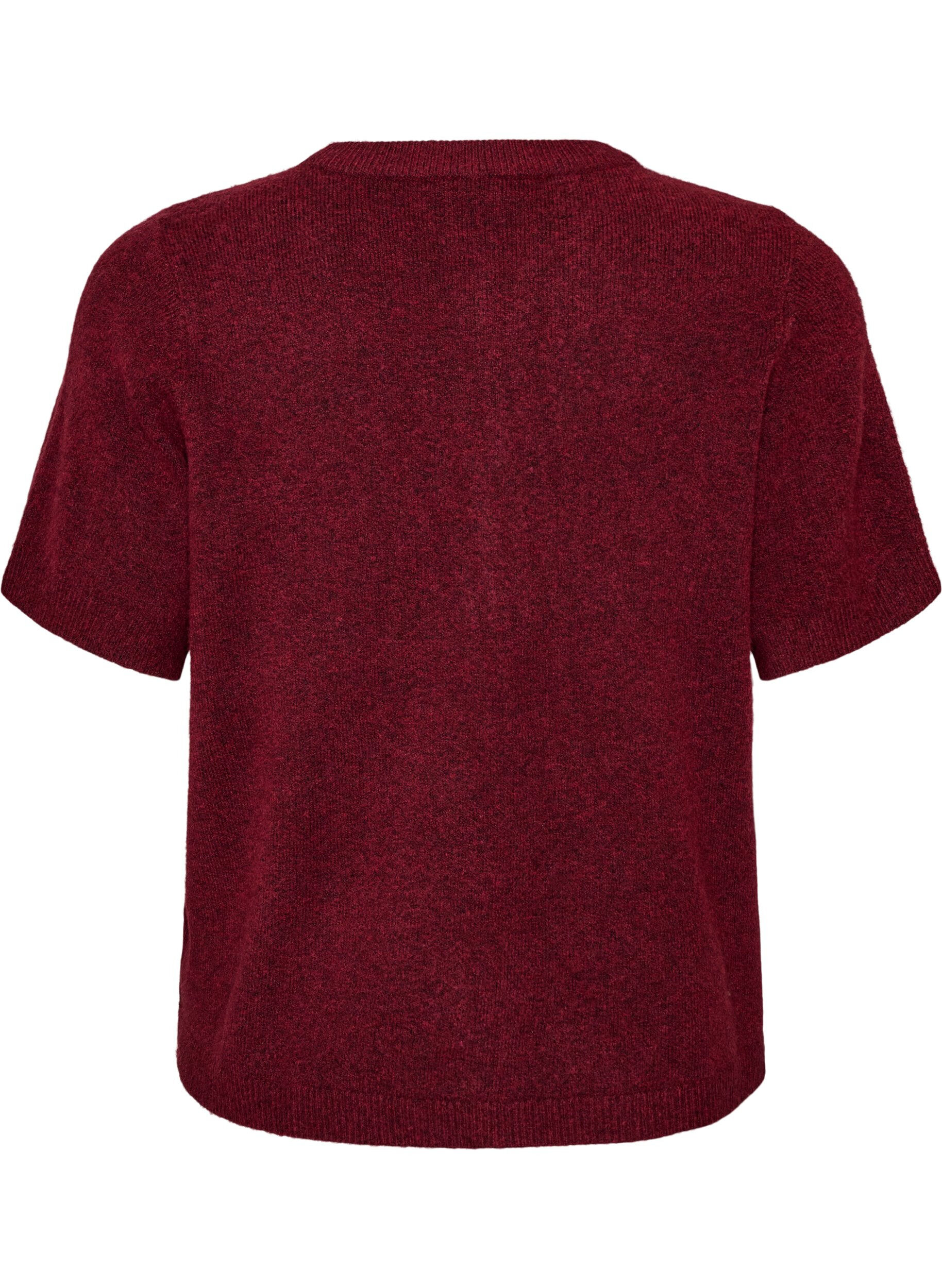 ZizziStrickjacke mit kurzen &Auml;rmeln, Rot, Packshot image number 1