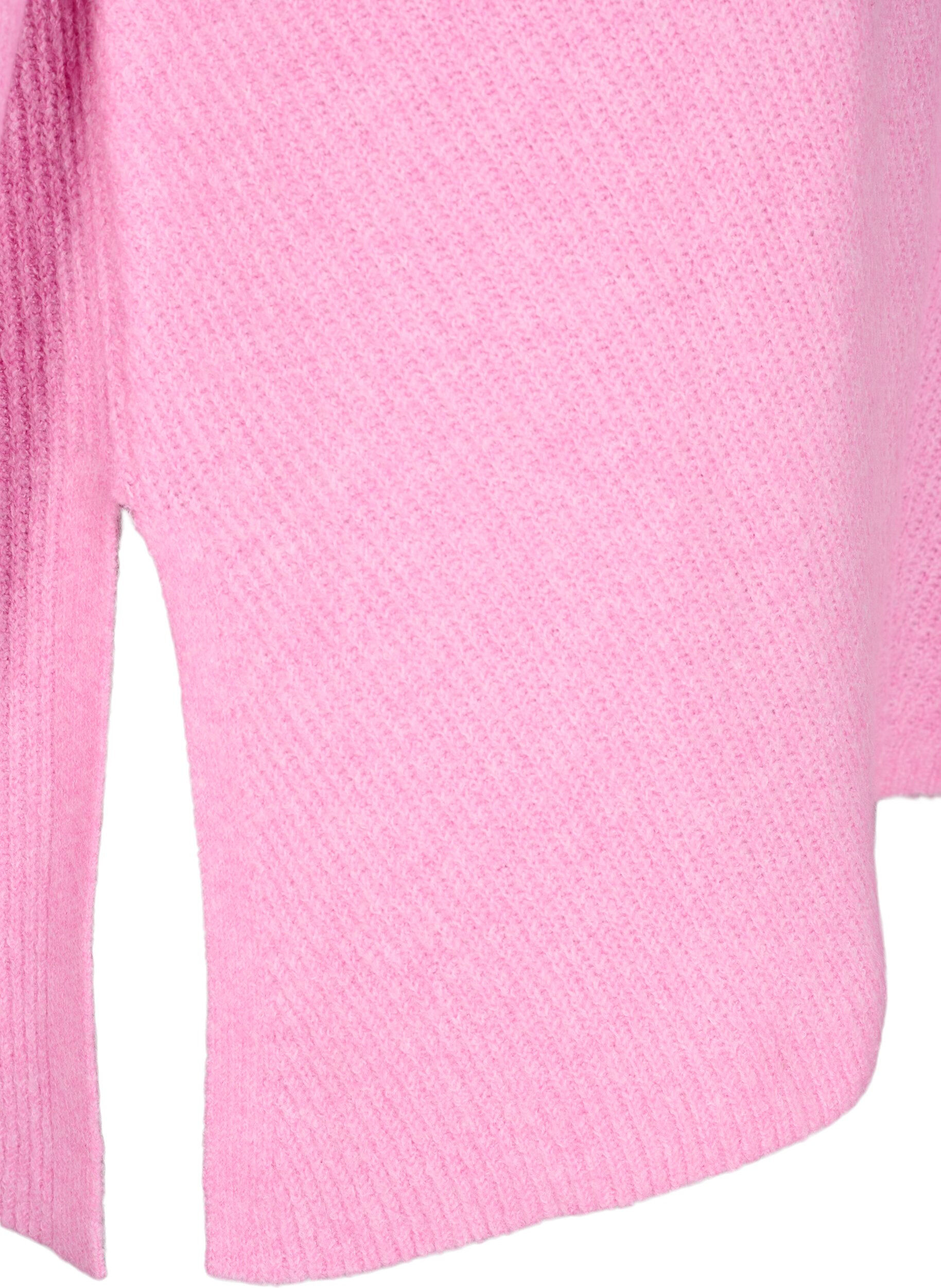ZizziStrickbluse mit Rundhalsausschnitt, Begonia Pink Mel., Packshot image number 3