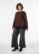 Bluse aus Jersey mit Spitzen, Braun, Model image number 1