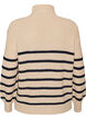 Strickpullover mit hohem Kragen und Rei&szlig;verschluss, Vanille, Packshot image number 1