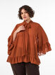 Bluse mit Bindeband und R&uuml;schendetails, Braun, Model image number 0