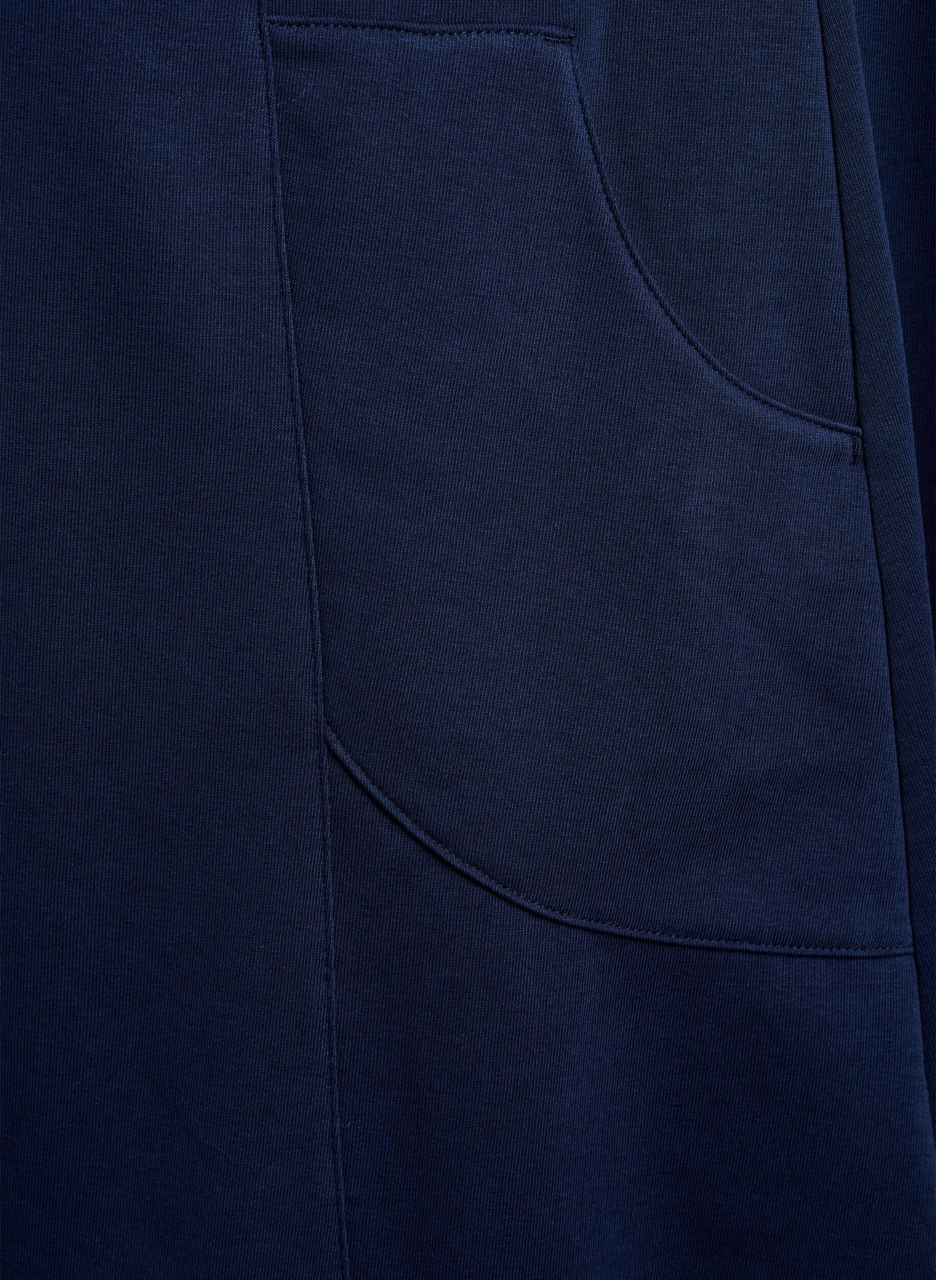 ZizziJerseykleid mit kurzen &Auml;rmeln und Taschen, Blau, Packshot image number 3