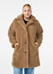 Weiche Teddyjacke mit Knöpfen und Kragen, Braun, Model image number 0