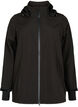 Softshelljacke aus kurzem Schnitt mit abnehmbarer Kapuze, Schwarz, Packshot image number 0