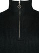 Strickpullover mit hohem Kragen und Rei&szlig;verschluss, Schwarz, Packshot image number 2