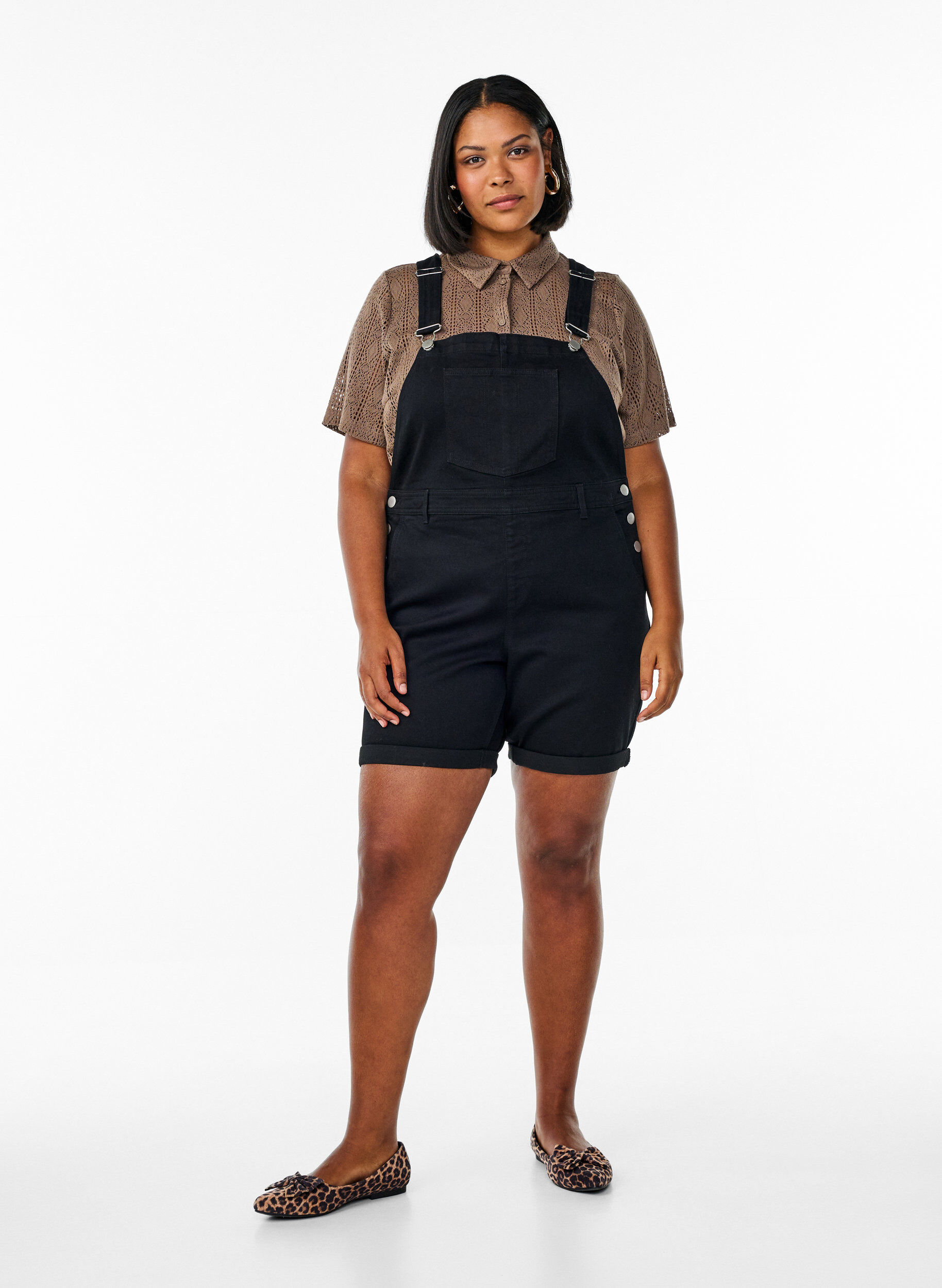 ZizziDenim Overalls Kurze Hosen, Schwarz, Model image number 1