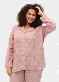 Nachthemd aus Baumwolle mit Blumenmuster, Powder Pink, Model