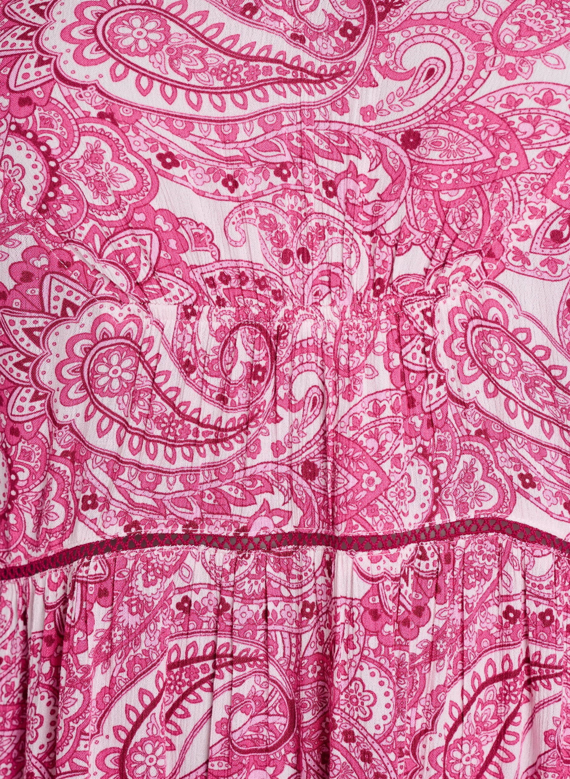 ZizziGemustertes Midikleid aus Viskose, Pink, Packshot image number 2