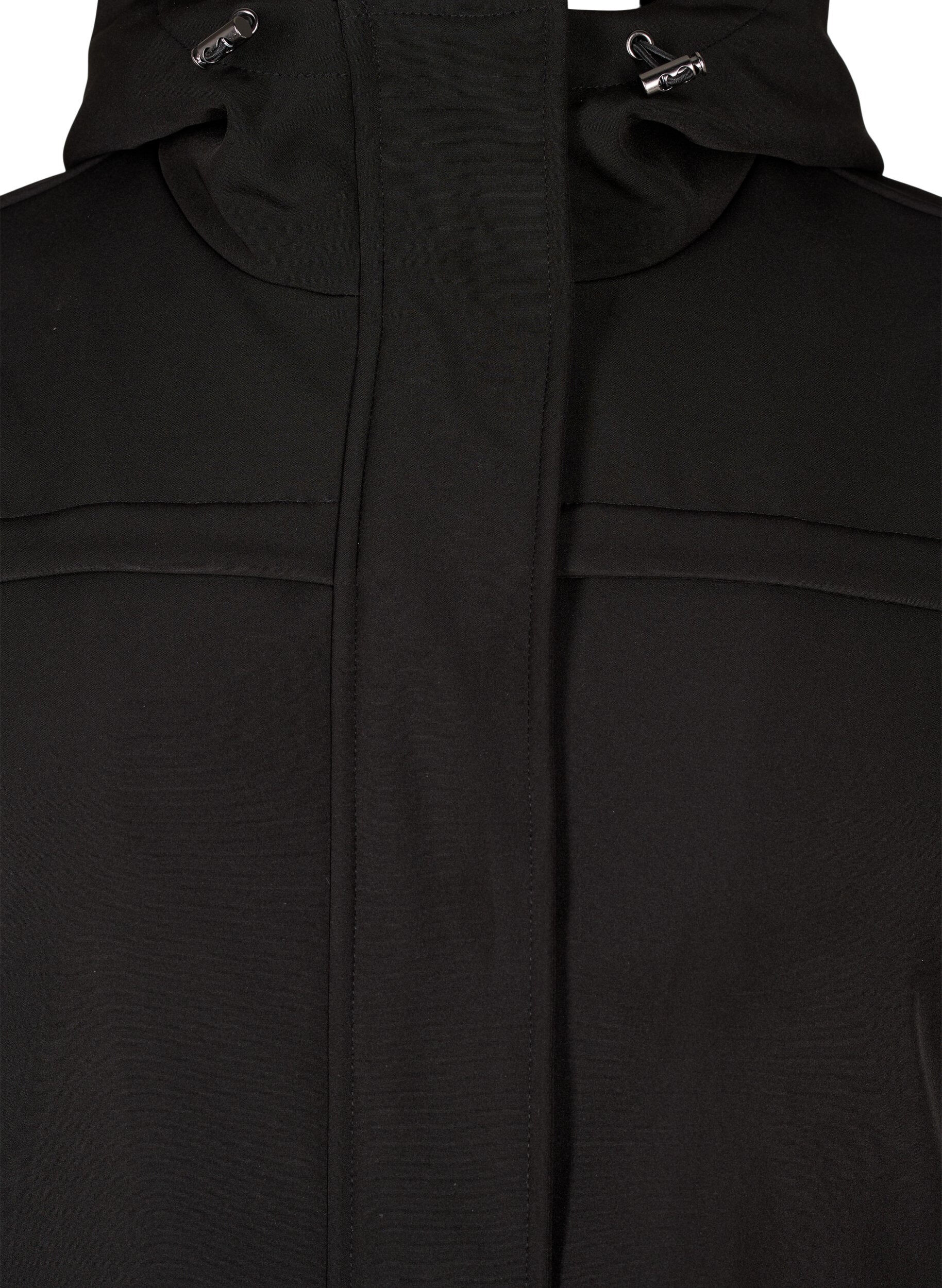 ZizziWasserabweisende Softshell-Jacke mit Steppfutter, Schwarz, Packshot image number 2