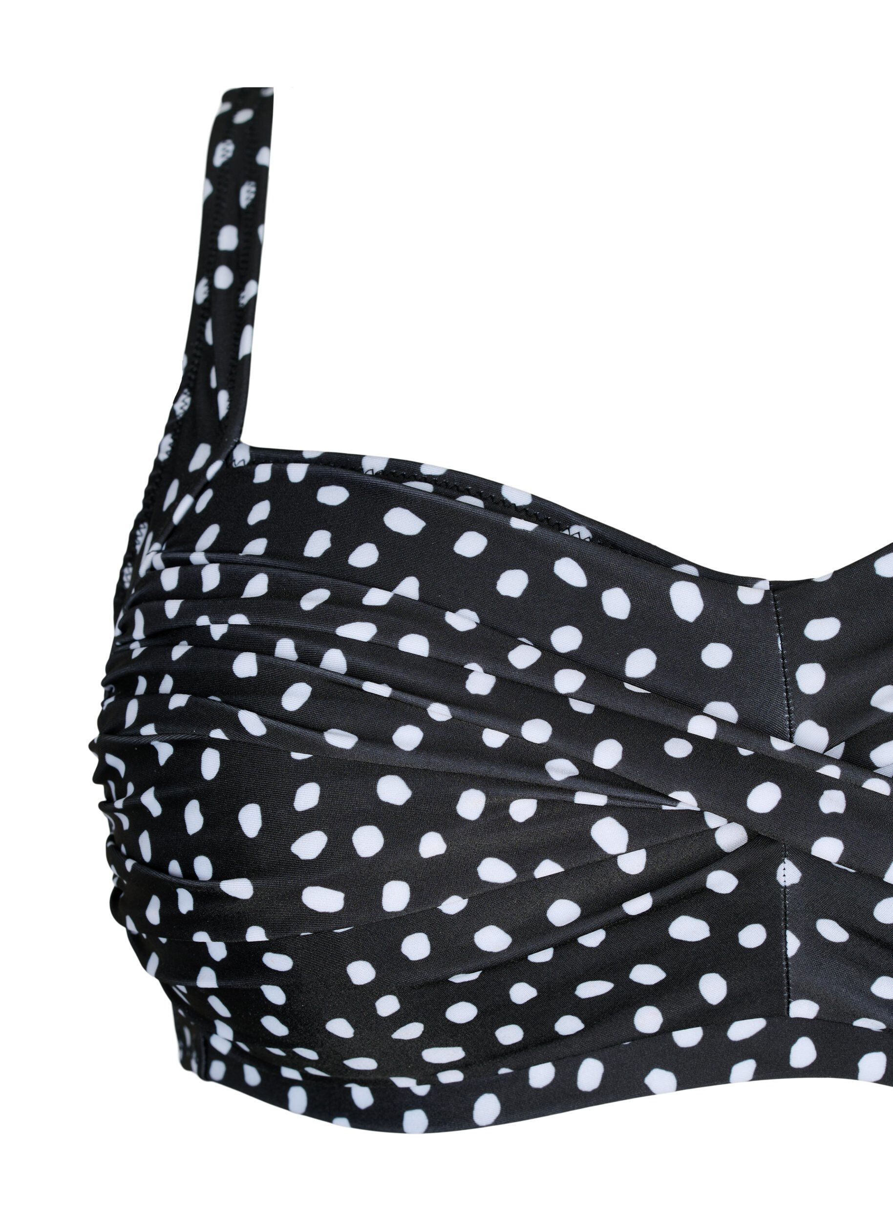ZizziBedrucktes Bikini-Top, Black White Dot, Packshot image number 2
