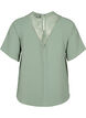 Kurzärmelige Bluse mit Spitze , Lily Pad, Packshot image number 1