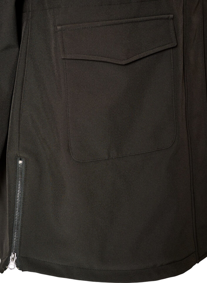 Wasserabweisende Softshell-Jacke mit Steppfutter, Schwarz, Packshot image number 1