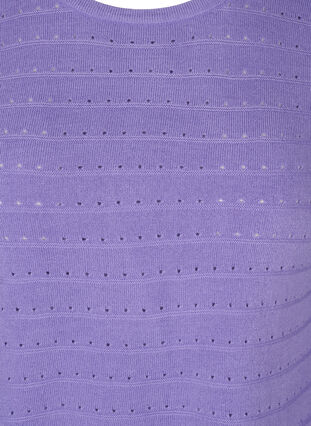 Strickbluse mit strukturiertem Muster und Rundhalsausschnitt, Paisley Purple, Packshot image number 2