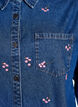 Jeanshemd mit aufgestickten Blumen, Blau, Packshot image number 2