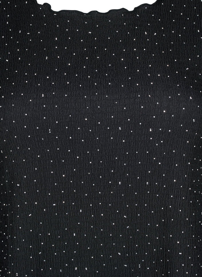 Langärmlige Bluse mit Strasssteinen, Schwarz, Packshot image number 2