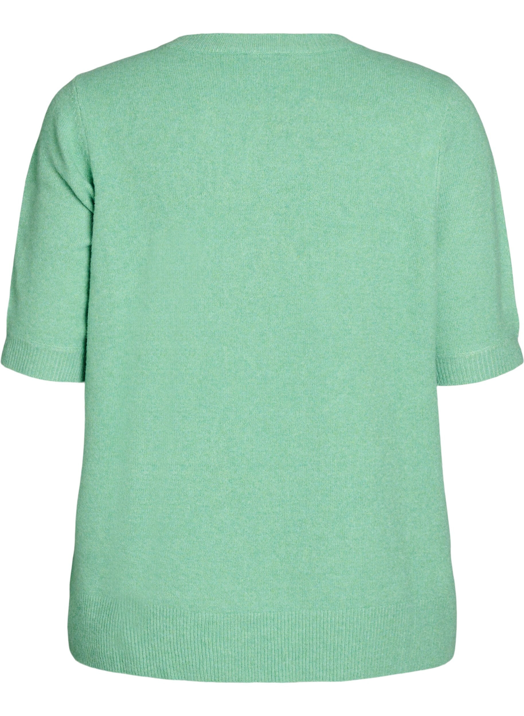 ZizziStrickbluse mit kurzen &Auml;rmeln, Gr&uuml;n, Packshot image number 1