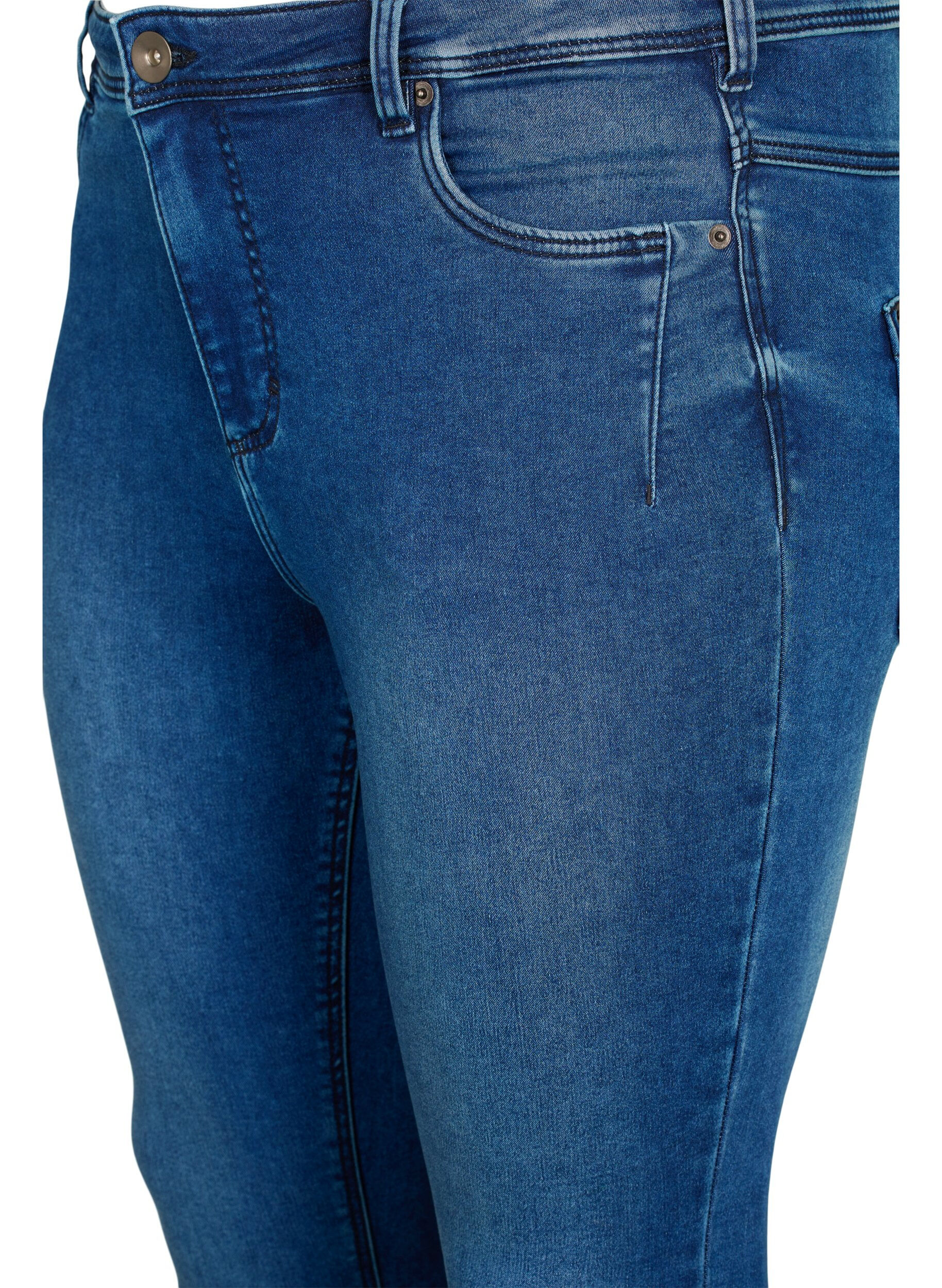 ZizziCropped Amy Jeans mit Rei&szlig;verschluss, Blau, Packshot image number 2