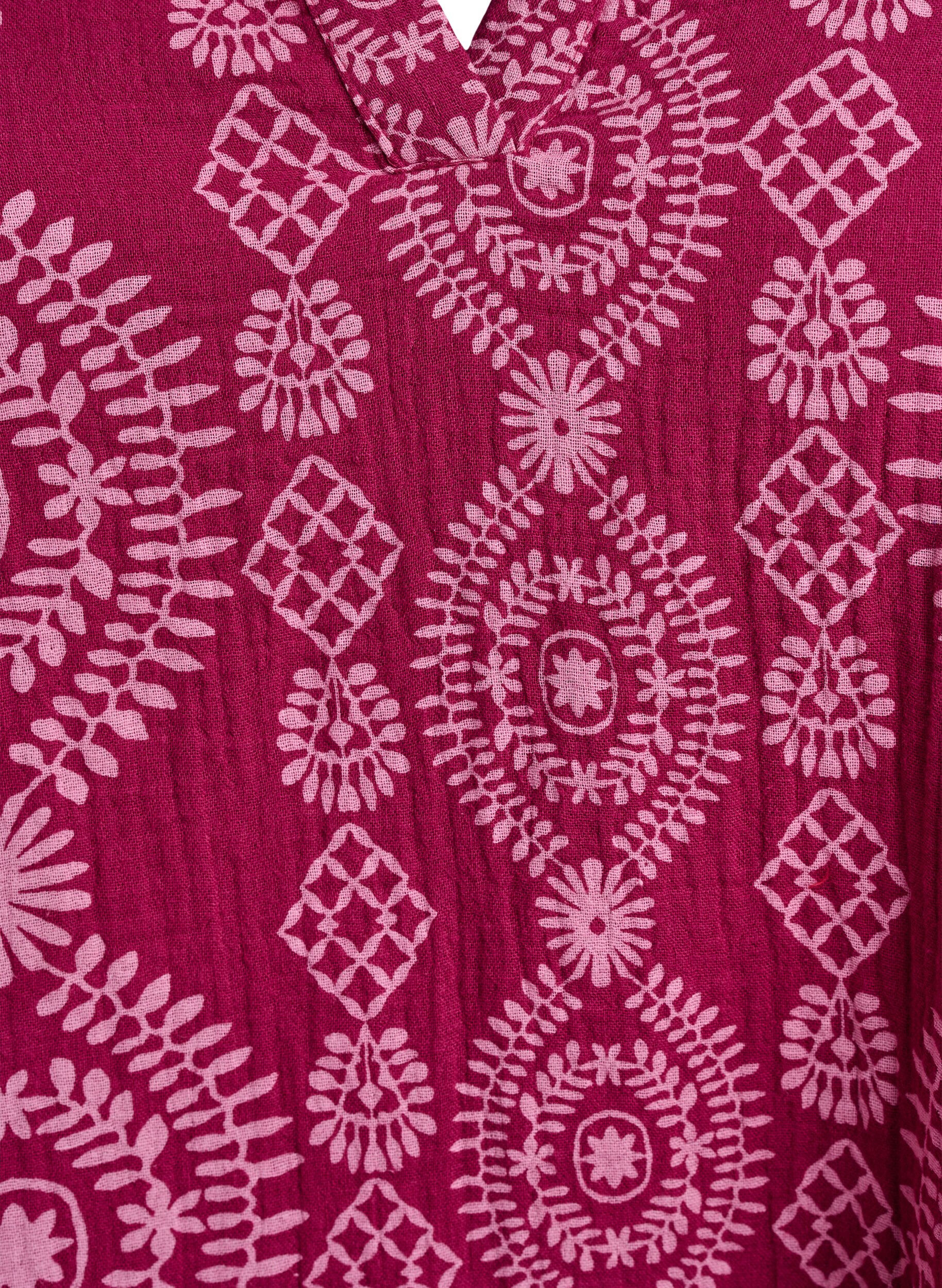 ZizziKurzes Kleid aus Baumwollmusselin mit Muster, 9992, Packshot image number 2