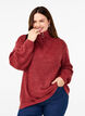 Strickpullover mit hohem Kragen und Rei&szlig;verschluss, Rot, Model image number 0