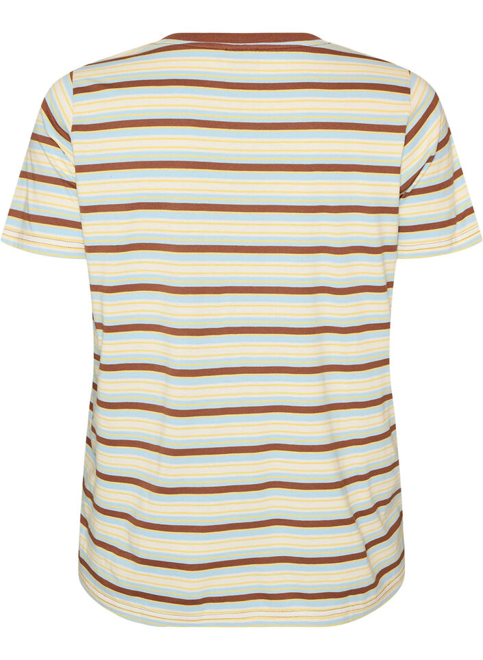 Gestreiftes T-Shirt aus Bio-Baumwolle, Braun, Packshot image number 1