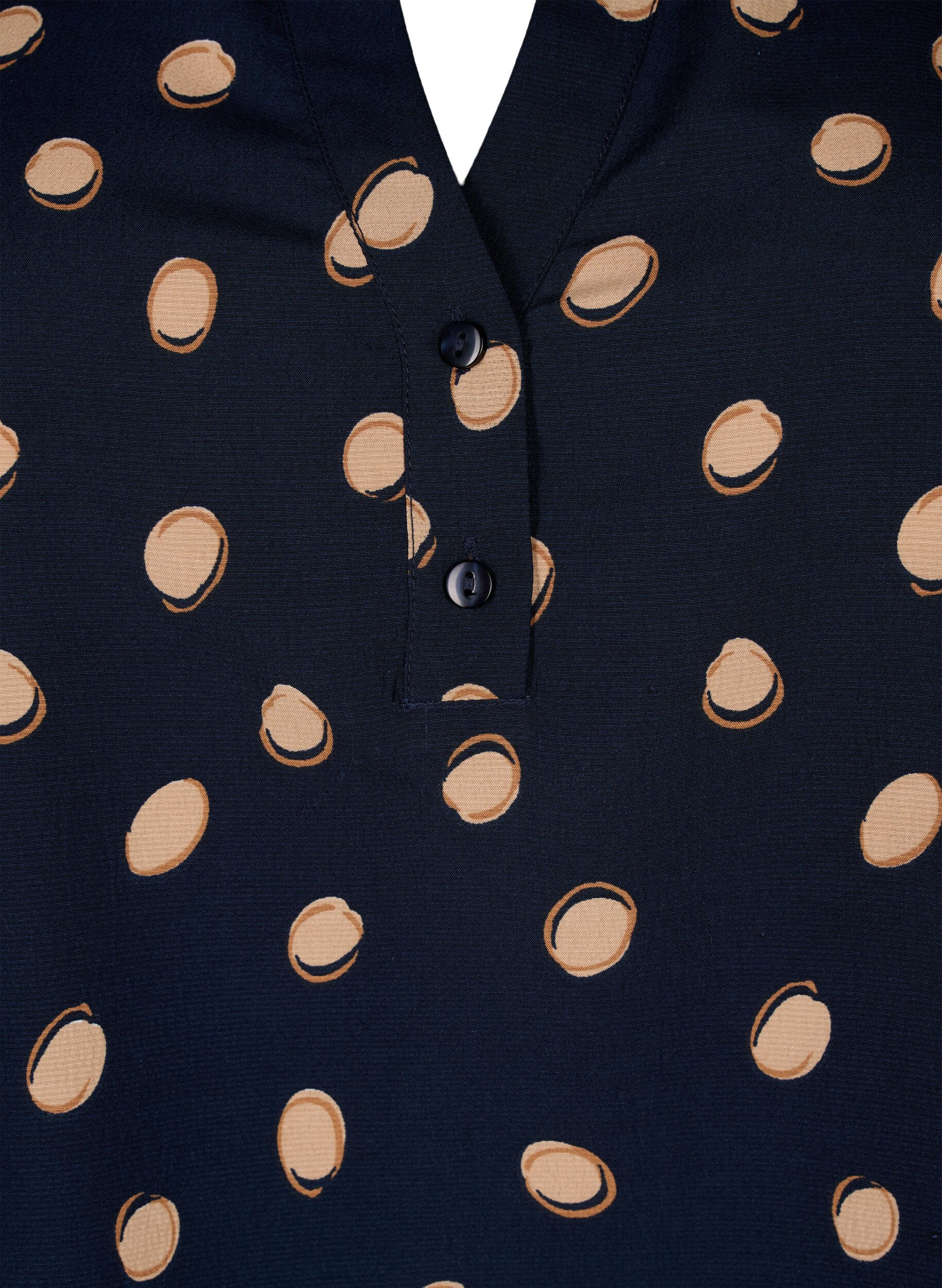 ZizziFLASH &ndash; Lang&auml;rmlige Bluse mit Druck, Blue Double Dot, Packshot image number 2