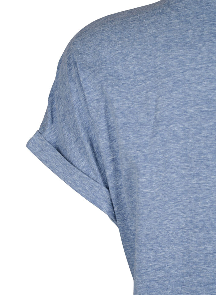 Melange T-Shirt mit kurzen &Auml;rmeln, Blau, Packshot image number 3