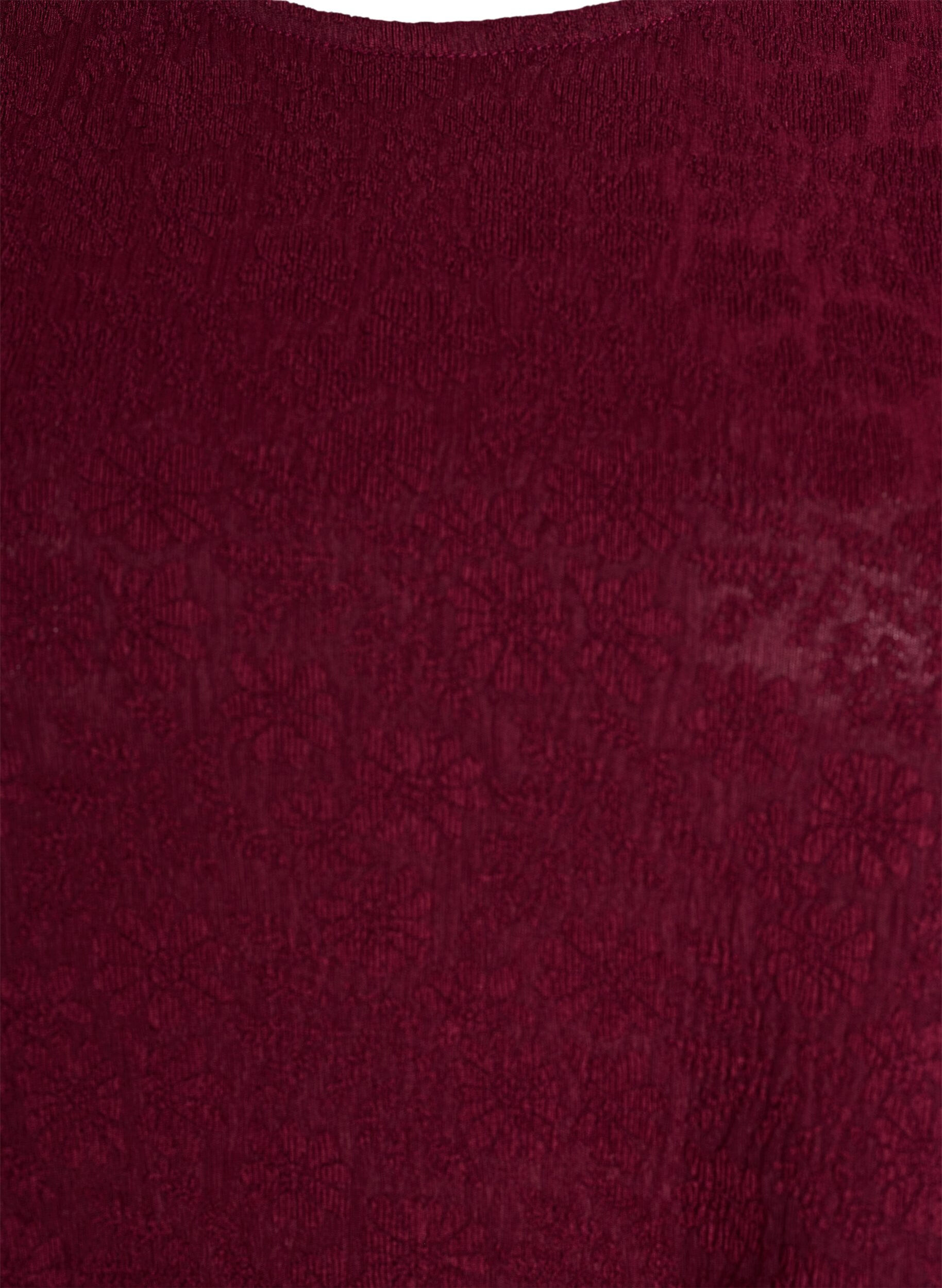 ZizziStrukturierte Bluse mit kurzen &Auml;rmeln, Dunkles Bordeaux, Packshot image number 2