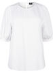  Viskosebluse mit 1/2 &Auml;rmeln, Bright White, Packshot image number 0