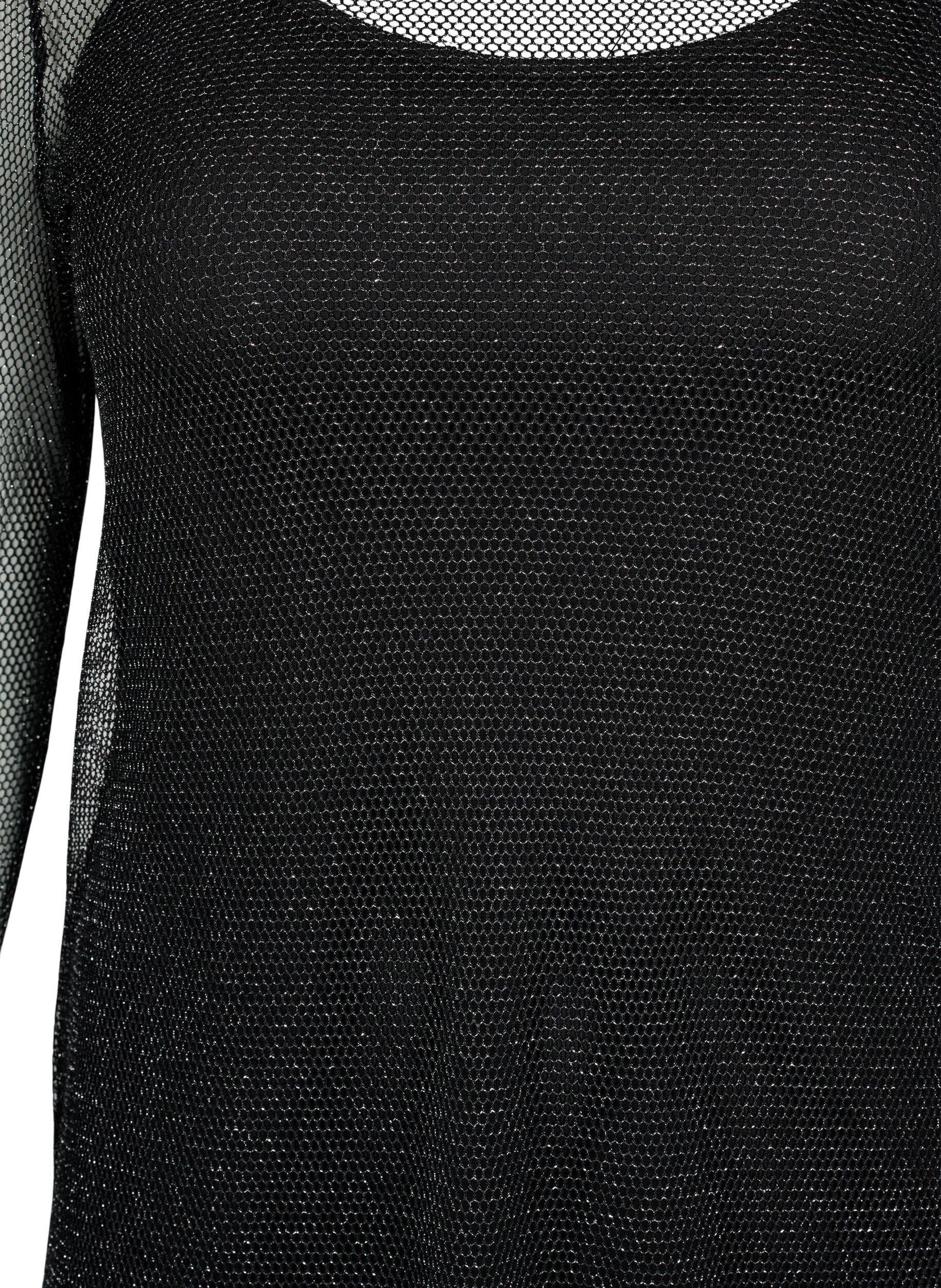 ZizziNetzkleid mit langen &Auml;rmeln, Black w. Silver, Packshot image number 2