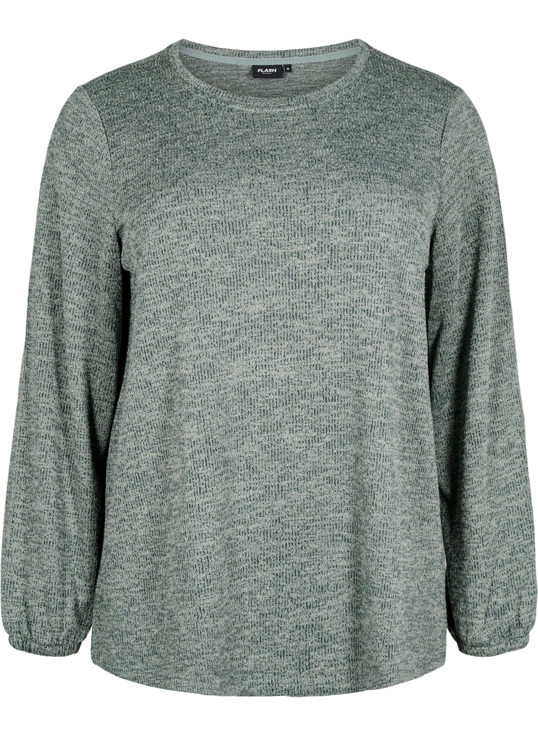 ZizziFLASH - Bluse aus Jersey mit langen &Auml;rmeln, Gr&uuml;n, Packshot image number 0